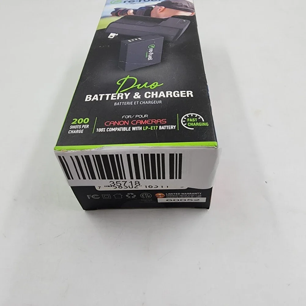 Re-Fuel By Digipower Canon Camera Duo Battery & Charger Fast Charging - Black